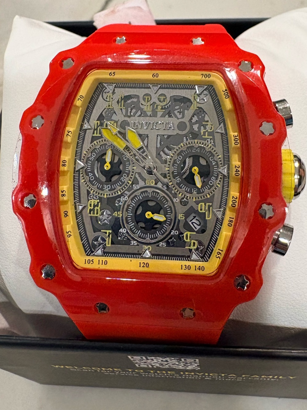 Invicta Red and Yellow Chronograph Smartwatch